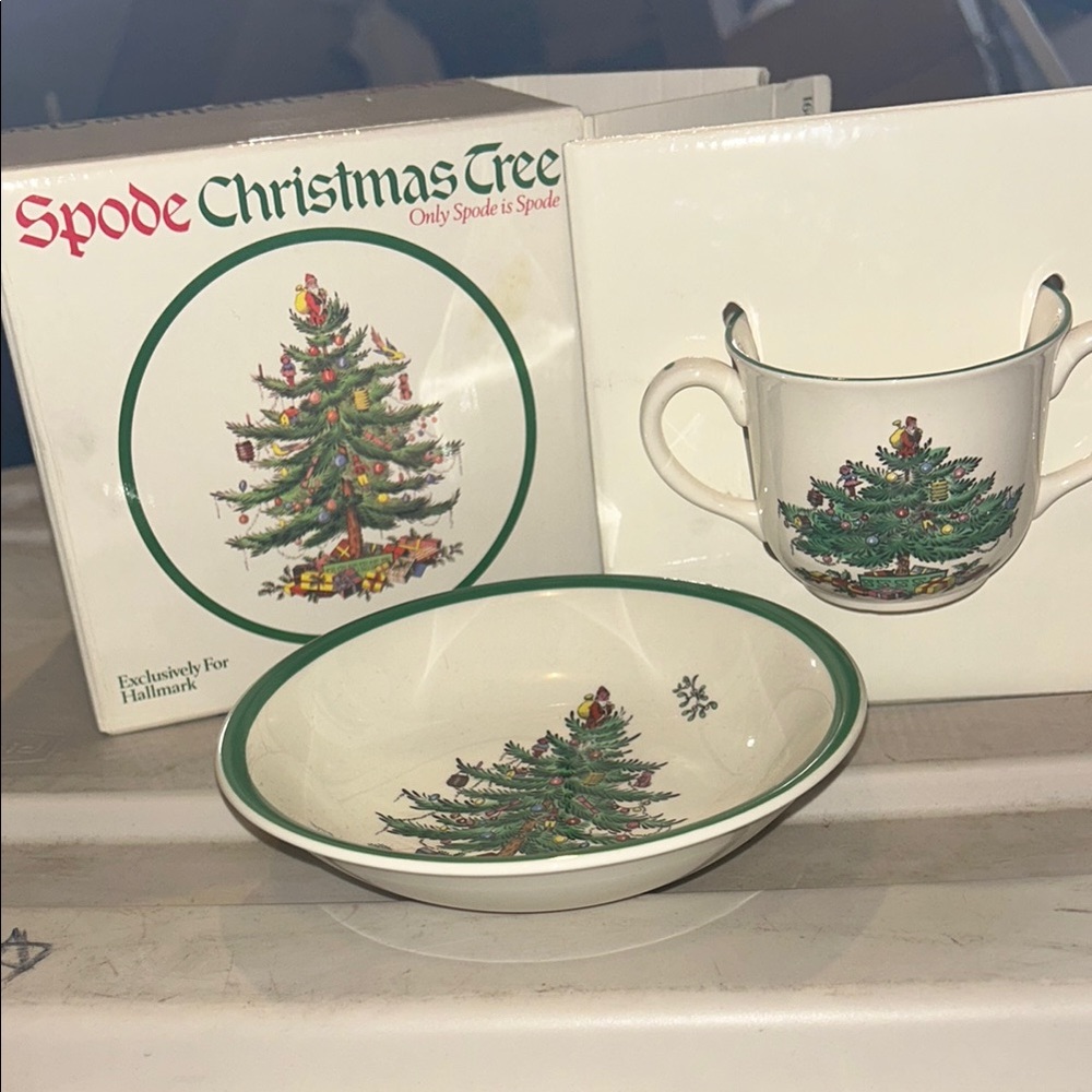 Spode Christmas Tree Bowl and Mug Set